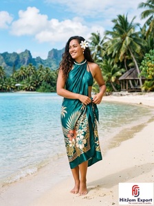 Paréo Hawaïen en Satin Personnalisé, Sarong Polynésien, Cache-maillot Floral pour la Plage, Fabricant et Fournisseur OEM ODM - Product Image 3