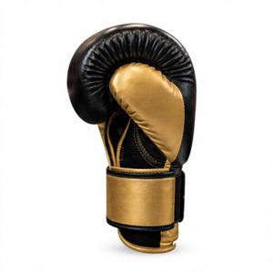 Guantes de Boxeo Personalizados para Hombre y Mujer, OEM, ODM, Marca Privada, Negros y Dorados, de Cuero PU, para Entrenamiento de Kickboxing, con Cierre Ajustable - Product Image 6