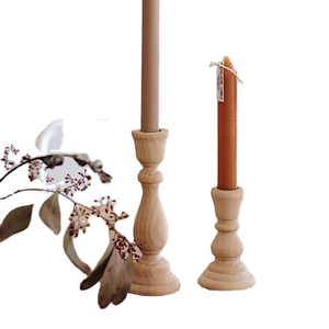 Porte-bougies non finis, porte-bougies classiques en bois non peint de style rétro, décorations de mariage 6,88 x 2,48 / 1,96 - Product Image 1