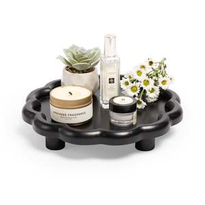 Ensemble de plateaux de mariage multifonctionnels en bois d'acacia, motif végétal, style Art déco, faits à la main - Product Image 3