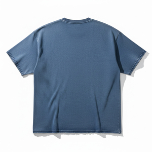 เสื้อยืดโอเวอร์ไซส์ทรงยาวพรีเมียมสไตล์สตรีทแวร์ ล้างสีแบบแอซิดวอช สำหรับผู้ชาย สกรีนโลโก้ได้ ผ้าหนา วินเทจ ดีไซน์ขาดๆ แบบเรียบง่าย ทรงไหล่ตก - Product Image 2