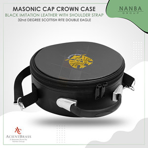 32rd Degree Scottish Rite Crown Cap Case - Double Eagle <b>Down</b> Black Imitation Leather - Product Image 2
