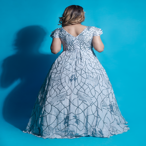 High End Womens Gown V Neck Cap Sleeve Premium Quality Formal Dress Wedding Prom Event Wear | India Supplier 2026 New Collection - Product Image 2