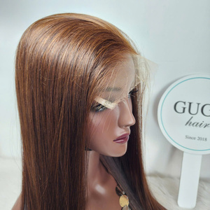 Pelucas de cabello humano 100% vietnamita, 24 pulgadas, lisas, color marrón, con cierre de encaje HD - Product Image 2