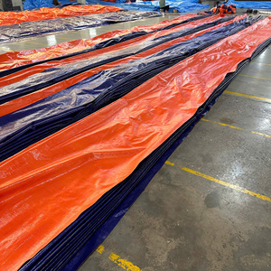 Bâche en plastique PE robuste bleue/orange, haute durabilité, grande capacité, options de taille et de couleur, usage industriel - Product Image 3