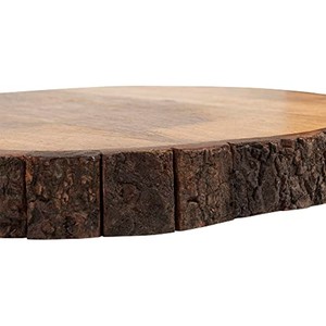 Tabla de cortar redonda de madera de mango al por mayor con incrustaciones decorativas de latón - Product Image 4