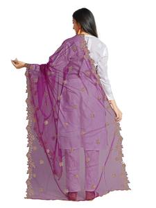 Hermosa tela de red de diseño indio-pakistaní, dupatta de diseñador con bordado elegante, ropa tradicional informal para bodas para mujeres. - Product Image 2