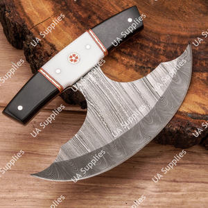 Cuchillo Ulu Premium, Diseño Tradicional Inuit, Hoja de Acero de Damasco, Mango Ergonómico, para Cocina, Procesamiento de Carne, Caza, Bajo MOQ, OEM - Product Image 3