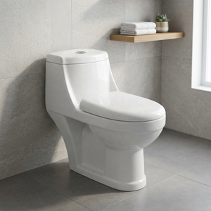 WC monobloc en céramique de haute qualité à double chasse, à alimentation par gravité, à poser au sol, pour salle de bain moderne - Product Image 3