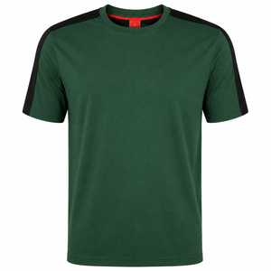 เสื้อยืดรักบี้สีเขียวสำหรับผู้ชาย แขนสั้น คอกลม ระบายความชื้นได้ดี ผลิตจากโพลีเอสเตอร์ ทรงปกติ สีพื้น ใส่ได้ทุกฤดูกาล ชุดกีฬา - Product Image 1