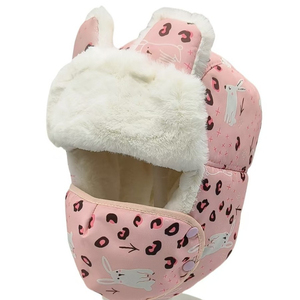 Lindo Gorro con Orejeras con Estampado de Sirena Rosa para Niños, Gorro Cálido con Forro Suave para Usar al Aire Libre en Invierno, Gorro con Diseño de Dibujos Animados para Niñas - Product Image 2