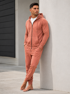 Mens <b>zip</b> <b>hooded</b> outerwear offering durable comfort soft texture and easy movement for everyday casual streetwear styling - Product Image 5