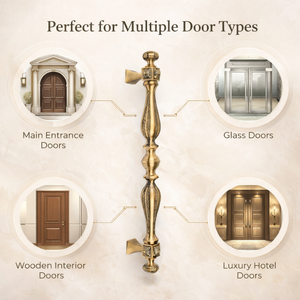 Poignée de porte en laiton massif durable Imperium Modern |   Poignée de porte d'entrée de luxe pour portes en bois, hôtels |   Architectural - Product Image 3
