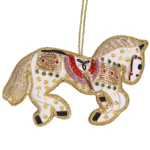 Adornos navideños hechos a mano, concha de mar de Santa, caballo marino, cangrejo, árbol bordado, decoración personalizada al por mayor - Product Image 6