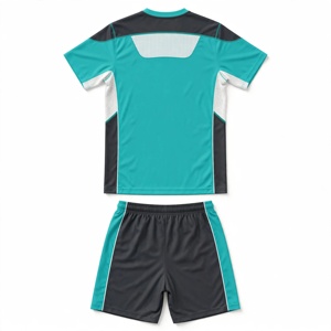 Ensemble de maillots de volley-ball unisexe AMKOOR vert sarcelle et noir en polyester respirant pour adulte, impression par sublimation, détection par aiguille - Product Image 2