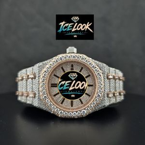 Reloj de Mujer de Lujo, Mecánico Automático, con Cristales Incrustados, de Acero Inoxidable y Moissanita, Edición Limitada, Estilo Ice Look - Product Image 5