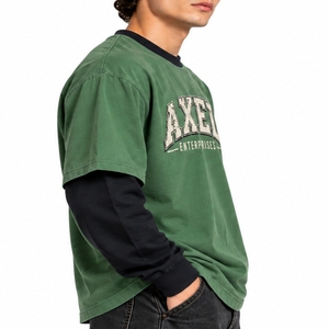 Chemise à double couche pour homme, manches longues, col rond, coupe décontractée, style moderne, confortable, style streetwear, tissu de qualité supérieure - Product Image 4