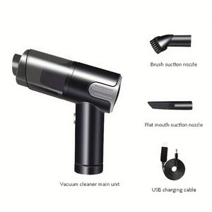 Aspirapolvere portatile wireless per auto, colore argento, con ricarica USB - Product Image 4