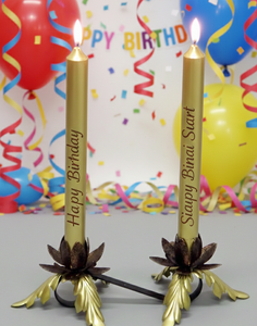 Velas de Cumpleaños de Cera de Soja Cónicas a Rayas de Colores, Personalizadas con Nombre, Sin Humo, Hechas a Mano, con Aroma a Rosas, para Halloween/Navidad - Product Image 2