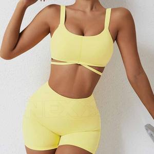Ensemble soutien-gorge et short fonctionnels pour femmes, conçu pour le fitness en plein air, la gym, le yoga, la course à pied, ensemble 2 pièces pour femmes - Product Image 5
