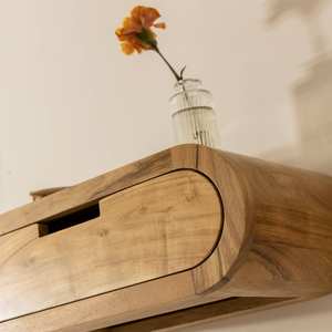 Étagère murale arrondie Vandana Optima Pebble en bois d'acacia - Product Image 5