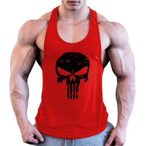 Camiseta sin mangas vintage con estampado de calavera para culturismo y fitness, al por mayor - Product Image 4