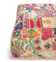 Coussins de sol bohème Housse de coussin décorative Coussin Sari Patchwork