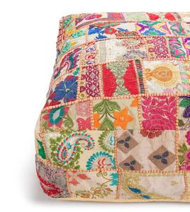 เบาะรองนั่งตกแต่งสไตล์โบฮีเมียนเบาะเย็บปะลายส่าหรี - Product Image 4