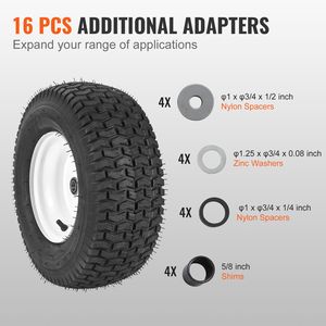 Parti e Accessori per Tosaerba, Pneumatici Tubeless per Trattore 16x6.5 8 Pollici, Confezione da 2, Pneumatici per Prato con Offset di 3 Pollici, Confezione da 2 - Product Image 6