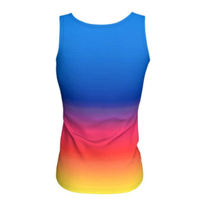 เสื้อกล้ามออกกำลังกายผู้ชายแบบไล่เฉดสีรุ้งสำหรับขายส่ง รับผลิตแบบ OEM สำหรับธุรกิจ B2B - Product Image 5