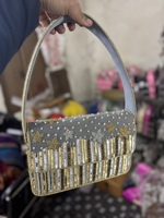 Tas Selempang Bordir Bohemian Modern India Buatan Tangan dengan Manik-Manik, Ringan, Kapasitas Besar, Tas Wanita untuk Acara Malam