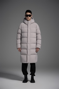 Long <b>Quilted</b> Winter Jacket With Detachable Hood Full Sleeves Zipper Closure Solid Color Polyester Shell Thick Warm Coat - Product Image 5