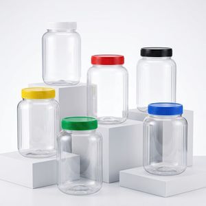Food Storage Jar Round PET 800ml Clear <b>Plastic</b> Jar with Screw Lid for Dried Fruit Nuts Snacks <b>Packaging</b> Vietnam Manufacturer - Product Image 5