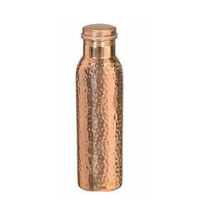 Hammered & Plain Copper <b>Water</b> Bottle Durable Customizable Design Adults Health Beneficial Sports Gym School Drinkware Bottle - Product Image 5
