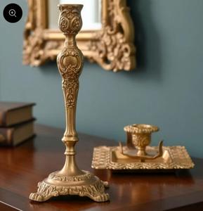 Traditional Brass Candle Holder <b>Decorative</b> <b>Table</b> for Living Room Large Size E27 Base Incandescent Bulb AC 220V - Product Image 1