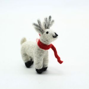 Handmade Needle Felted Deer Ornament <b>Wool</b> Felt Reindeer Christmas Decoration - Product Image 3