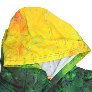 Camisa de Pesca con Capucha de Manga Larga para Hombre, Estampado de Secado Rápido UPF 50, Top Deportivo para Exteriores, Patrón Verde y Amarillo - Product Image 2