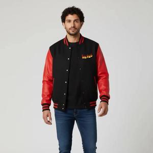 Men Varsity <b>Jacket</b> with Original Leather Sleeves College Team Varsity Letterman <b>Jacket</b> High Quality Embroidery <b>Jacket</b> - Product Image 4