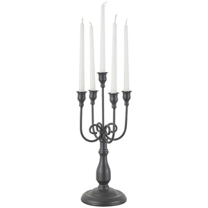 <b>Black</b> Iron 5 Arm <b>Candelabra</b> Candle Holder Home Decoration Durable Metal Stand - Product Image 2