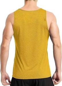 Camiseta sin mangas informal de punto liso transpirable 100% algodón verde para hombre STELLAR 120g con logo frontal y cuello redondo - Product Image 4