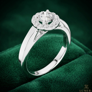 Anillo de Diamantes con Halo de Corte Redondo Certificado por IGI, Directo de Fábrica, Oro 9K 10K 14K 18K, Anillo de Compromiso y Boda - Product Image 4