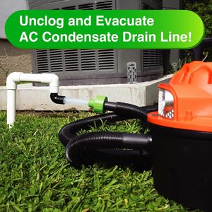 Adaptateur universel pour aspirateur d'atelier pour le nettoyage des conduites de drainage de climatiseurs HVAC, outil de débouchage des condensats, accessoire pour aspirateur <span class=keywords><strong>eau</strong></span> et poussière - Product Image 4