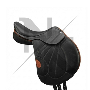 Silla de montar de alta calidad y resistencia con estructura de madera, cuero genuino y herrajes niquelados. Productos ingleses para carreras de caballos de la India. - Product Image 3