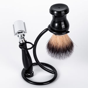 Shaving Set Factory Custom Logo High Quality Shaving <b>Brush</b> and Metal Razor Stand with Custom Made Size Stainless Steel - Product Image 4
