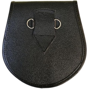 Sporrán escocés de cuero negro con diseño de nudo celta y cadena para usar con kilt, Sporrán de cuero genuino de alta calidad. - Product Image 5