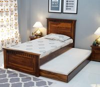 Lit pliant Advika Elano Knox Sheesham, taille double |   Lit gigogne moderne et élégant en bois de sheesham massif, meubles de chambre durables