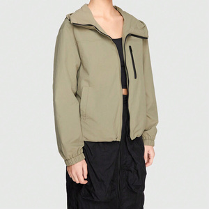 <b>Women</b> <b>Light</b> Green Windbreaker <b>Jacket</b> Hooded Sporty Coat Ladies Fashion Lightweight Outerwear Casual Zip Up Outdoor Top - Product Image 4