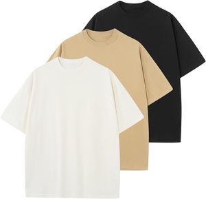 T-shirts décontractés vintage en coton coupe ample à manches courtes pour hommes et femmes, col rond, vente en gros - Product Image 5