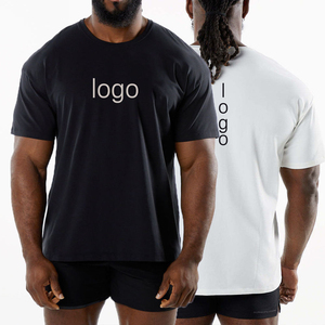 เสื้อยืดออกกำลังกายแขนสั้นทรงโอเวอร์ไซส์ใส่สบายสำหรับผู้ชาย ไซส์พลัส ผ้าเจอร์ซีย์คอตตอน 100% รับผลิตตามแบบ (OEM) ขายส่งจำนวนมาก - Product Image 1
