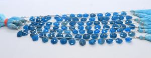 Natural Neon <b>Blue</b> Apatite Faceted Leaf Cut <b>Beads</b> 10-11 MM <b>Blue</b> Apatite <b>Beads</b> 8 Inch Faceted Neon Apatite Fancy Shape <b>Beads</b> - Product Image 3